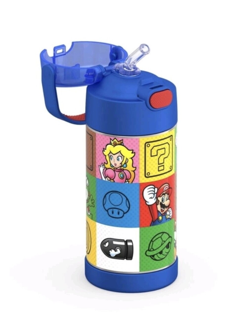 NEW - Mario Thermos Funtainer - 12 Oz